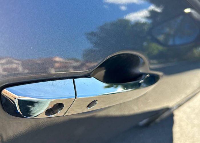 Honda Civic Hatch 2020 rental Brisbane - chrome door handle close-up, Shalaby Group