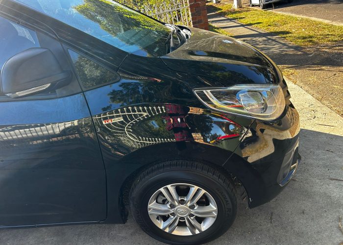LDV Maxus Van rental Brisbane - black people mover front quarter view, Shalaby Group